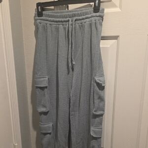 Forever 21 Light Gray Waffle Knit Joggers